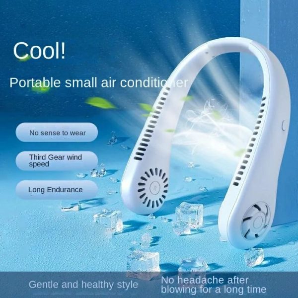 Mini Hanging Neck Fan High Wind 3 Speed Adjustable Usb Charging Fan