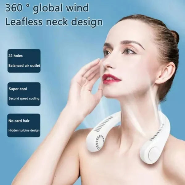 Mini Hanging Neck Fan High Wind 3 Speed Adjustable Usb Charging Fan